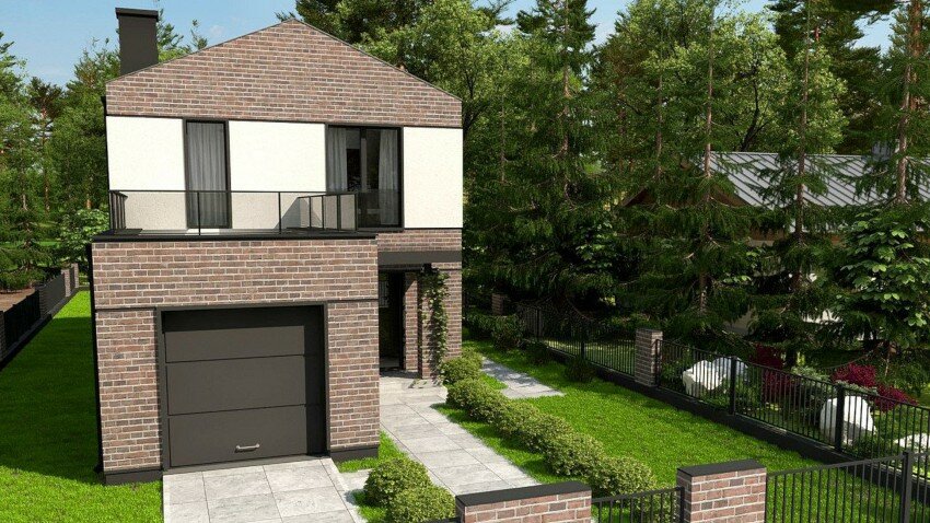 фото двухэтажный дом с гаражом