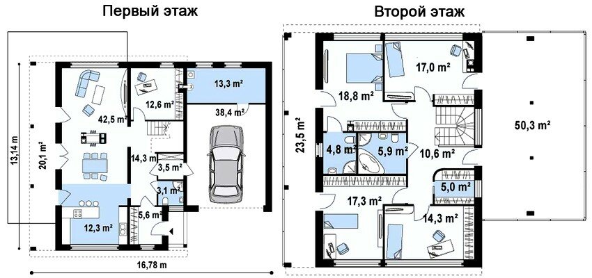 проект двухэтажного дома