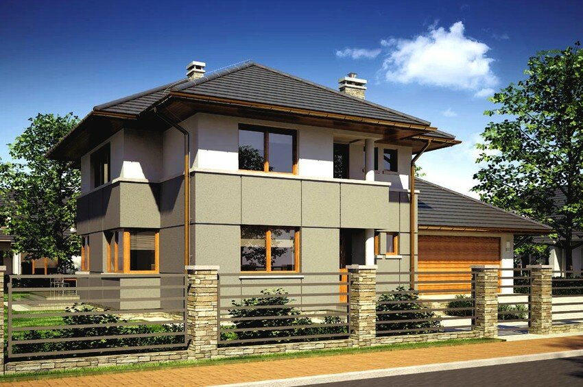 проекты двухэтажных домов с гаражом