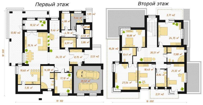 проекты двухэтажных домов с гаражом